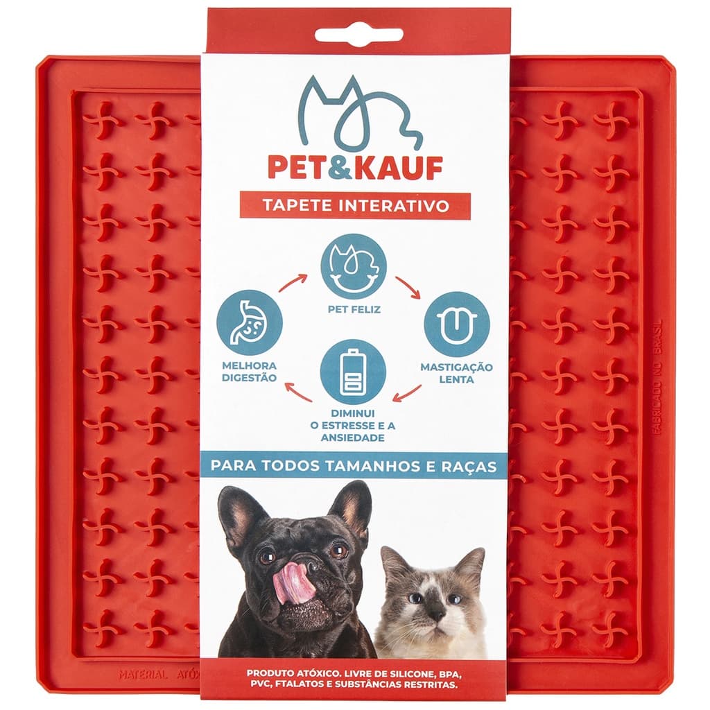 Tapete de Lamber Comedouro Pet Anti-Stress Tamanho G