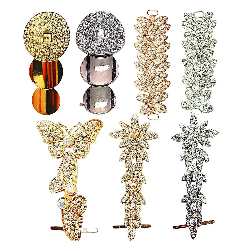 Kit 3 Pares Cabedal Lateral Em I Folhagem Acessórios para Chinelos Decoração