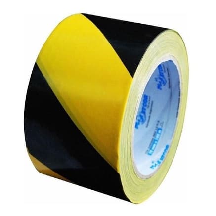 3 Rolo Fita Sinalizacao Zebrada Preta/amarela 70mm X 200 metros (nao é adesiva)