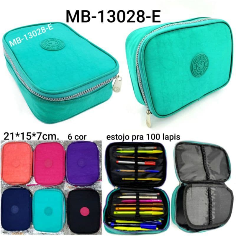 Estojo De alca Nylon 100 Pens Grande Com 2 Divisórias Da XFPING