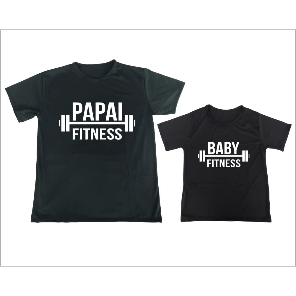 Camisa Personalizada PAPAI FITNESS BABY FITNESS Estampada Ótimo Acabamento E Durabilidade Anti-pilling 100% Poliéster PROMOÇÃO