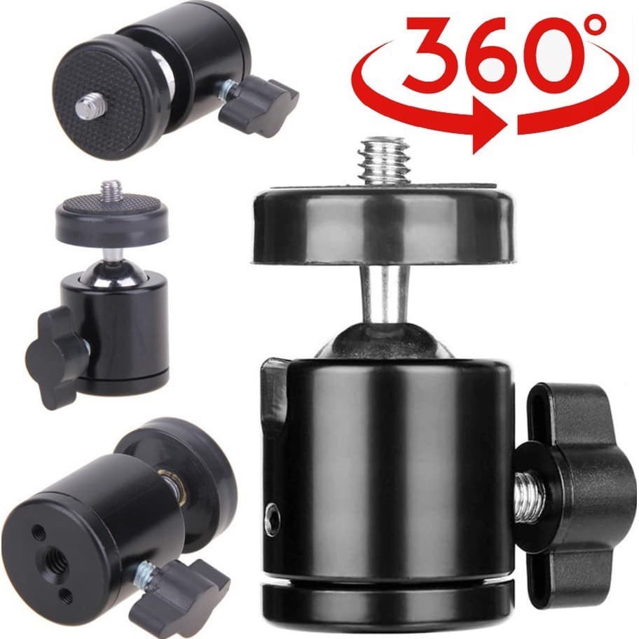 Cabeça Tripé Ball Head Bola 1/4 Suporte Sapata 360 Graus Articulado Ring Light Acessórios Sou Foto Vídeo Universal BHK