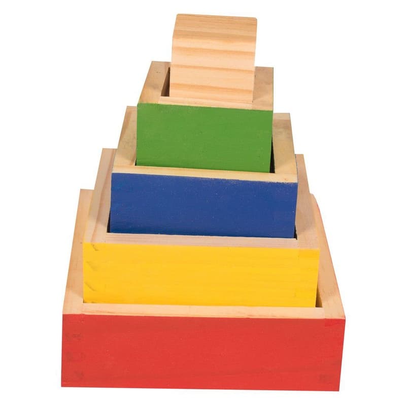 Brinquedo Cubo De Encaixe Montessori Educativo Pedagógico Infantil Madeira Colorido