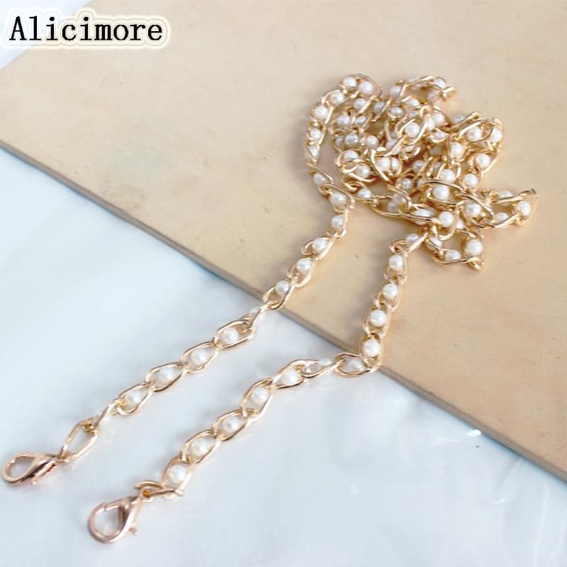 Alicimore Corrente Prática De Bolsa Grande De Alumínio Imitação De Pérolas