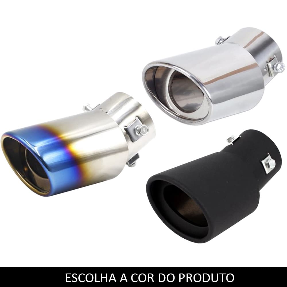 Ponteira Escapamento Universal Para Escapamento com Ponta Curva Esportiva Inox Capa Tuning