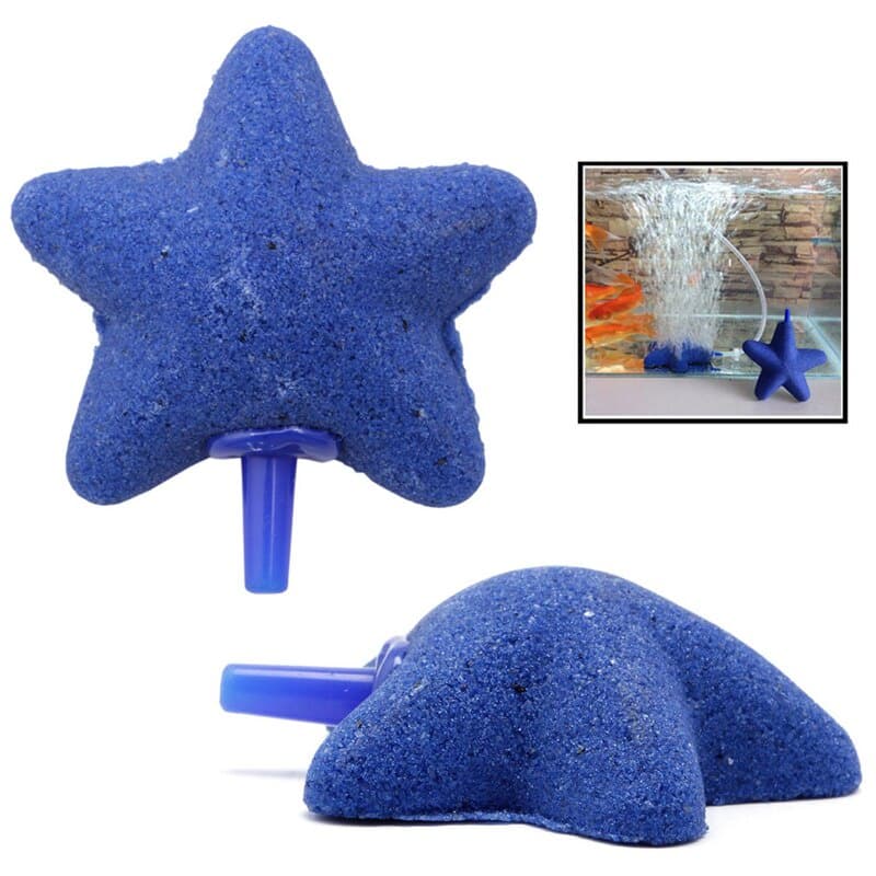 Pedra Porosa Formato De Estrela + 2 Metros De Mangueira P/ Compressor de Ar/Oxigenador de Aquários
