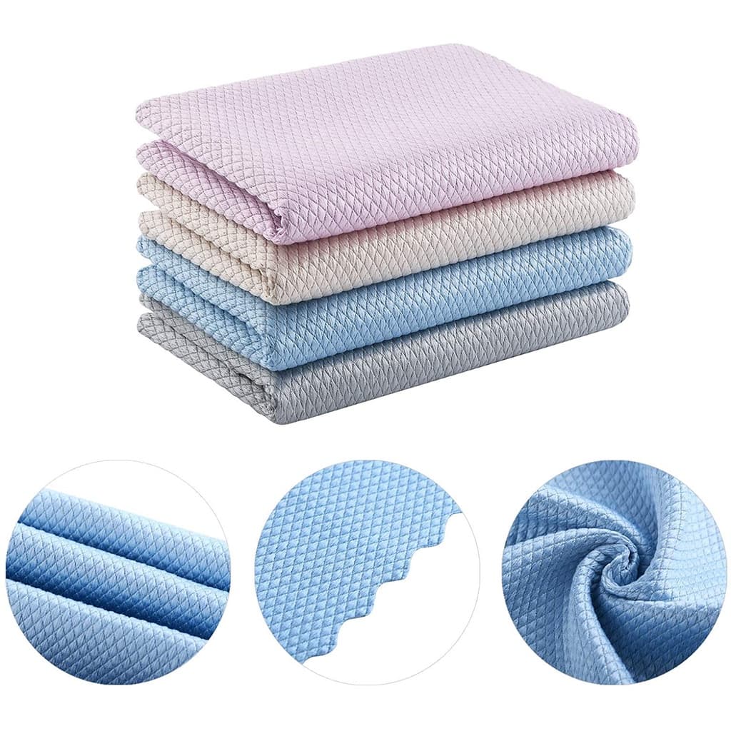 5 peças pano de escama de peixe de vidro de absorção de água para limpeza de cozinha