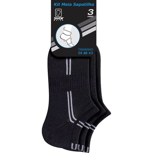 Kit Meia Sapatilha Adulto para usar com Tênis cano baixo