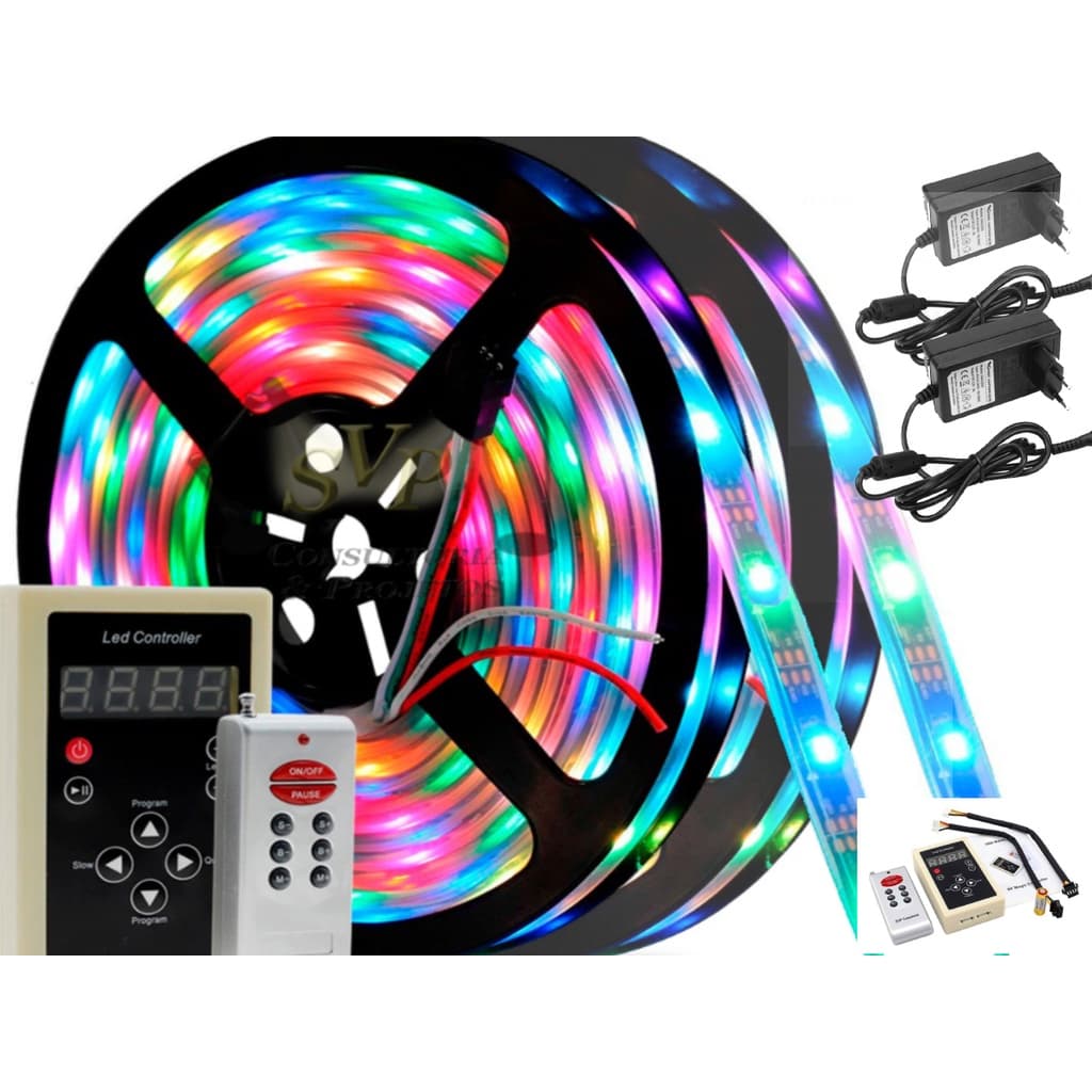 Kit 2 fitas Led 6803 + 4 controladores + 2 fontes