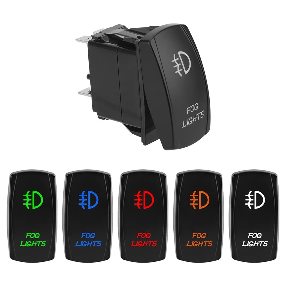 Interruptor De Claro De Neblina LED 5 Pinos Para Modificação De Automóvel/Painel De Carro/Conector Com Botão Iluminado