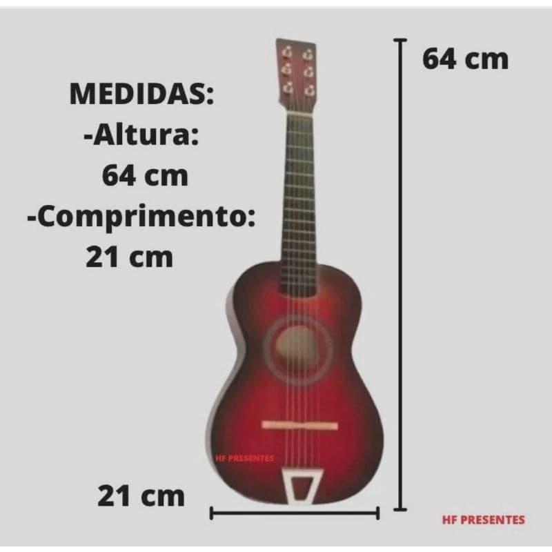 Mini Violão Infantil Acústico c/ Cordas De Aço  (Vermelho)