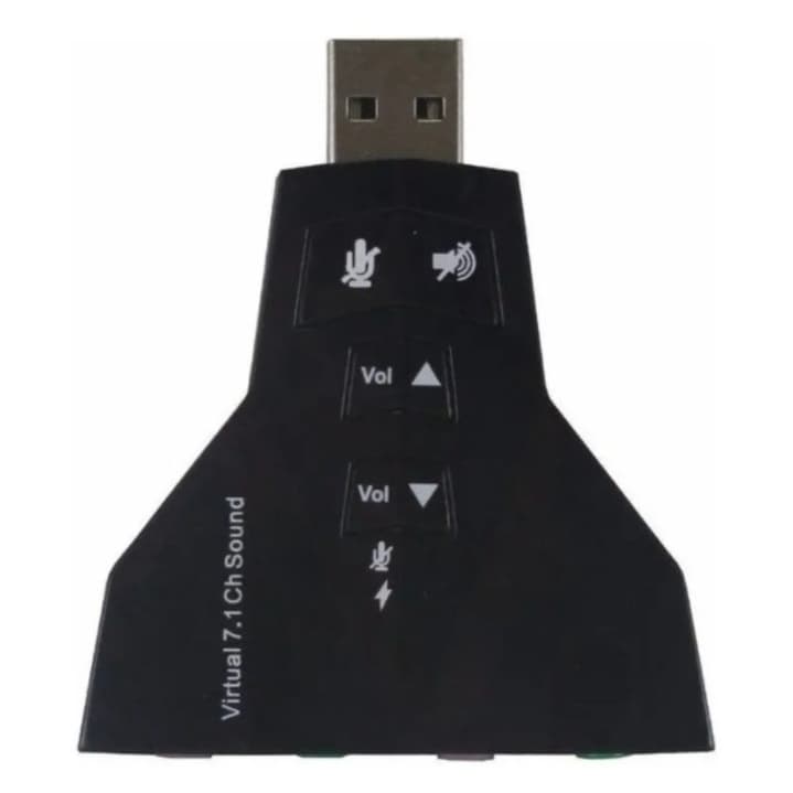 Placa De Som Usb Adaptador Áudio 7.1 Com P2 Pc Notebook