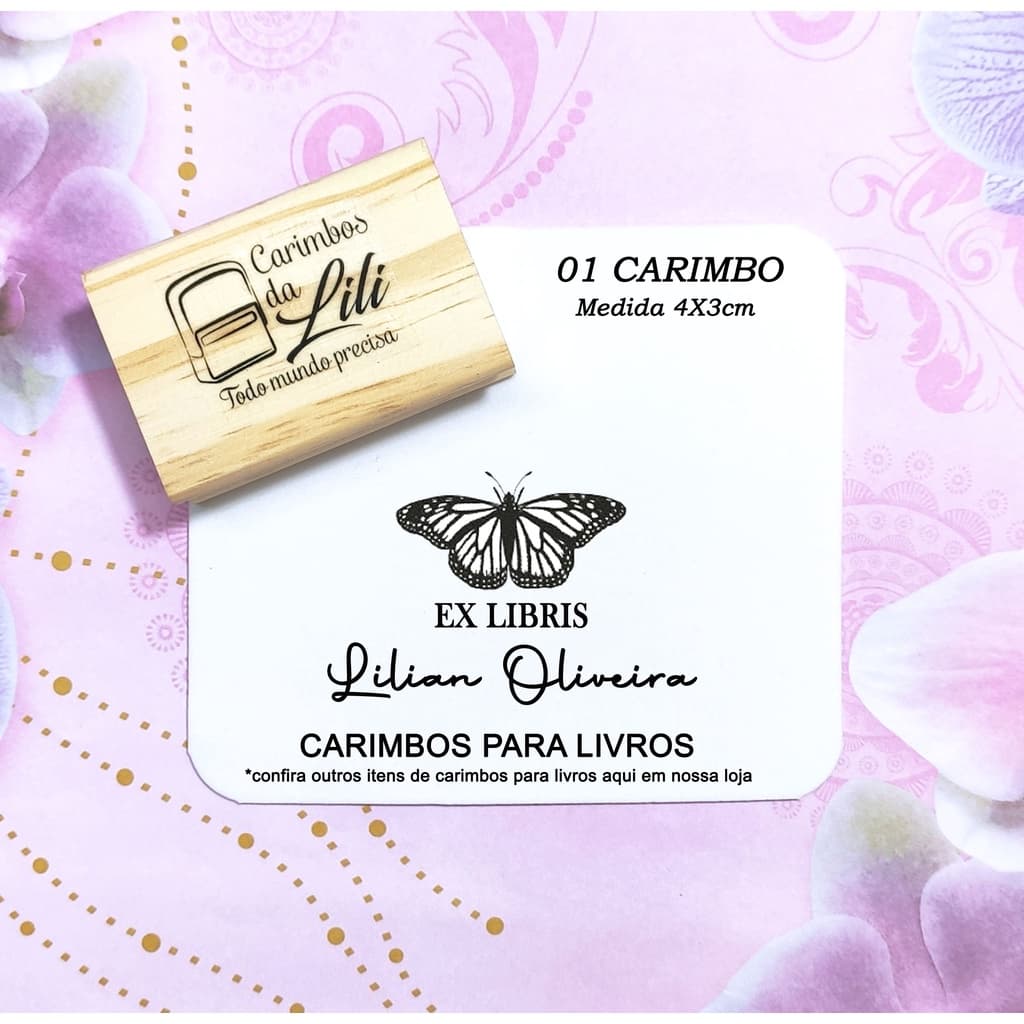 Carimbo Ex Libris - Carimbo Ex-libris - Carimbo para Livros - Acervo Pessoal - Biblioteca Particular
