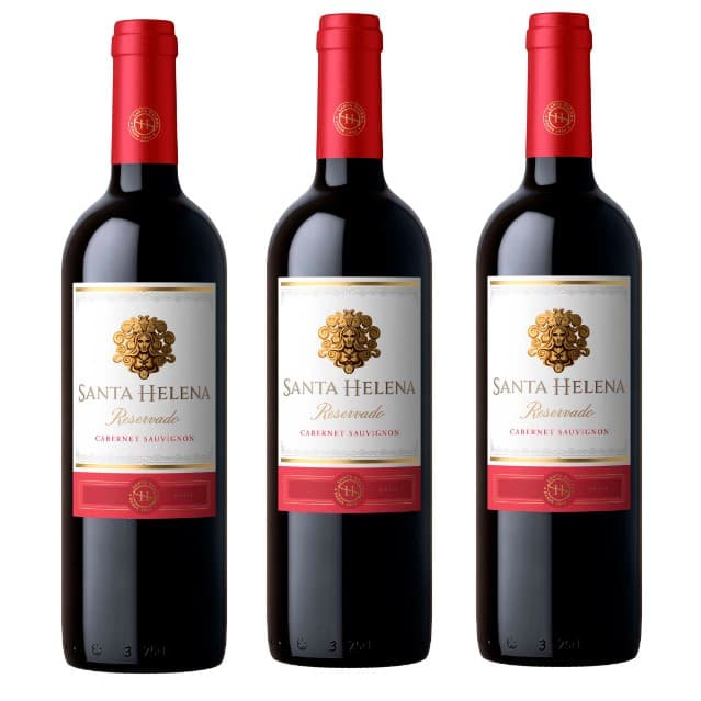Kit Vinho Santa Helena Tinto Meio Seco Reservado 750ml 3uni