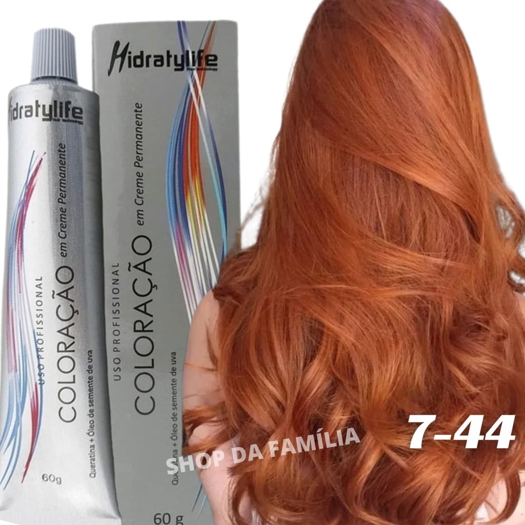 Tinta De Cabelo Ruivo | Tom 7.44 Cobre Intenso | Cor Vibrante Com Hidratação | Compre Agora