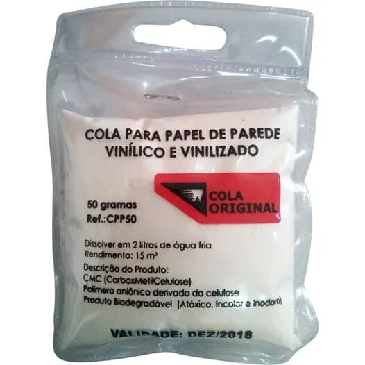 Cola Para Papel De Parede 50g Faz De 3 a 4 Rolos