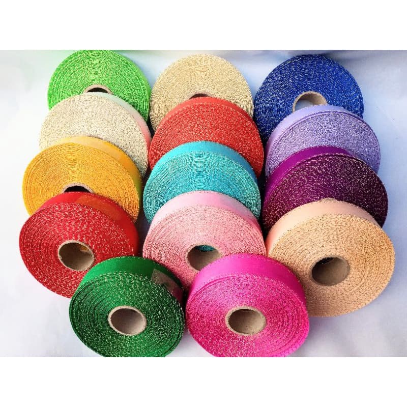 Fita de TNT com fio metalizado na borda de 3cm, 4,5cm para laços,  arranjos, decoração, artesanato