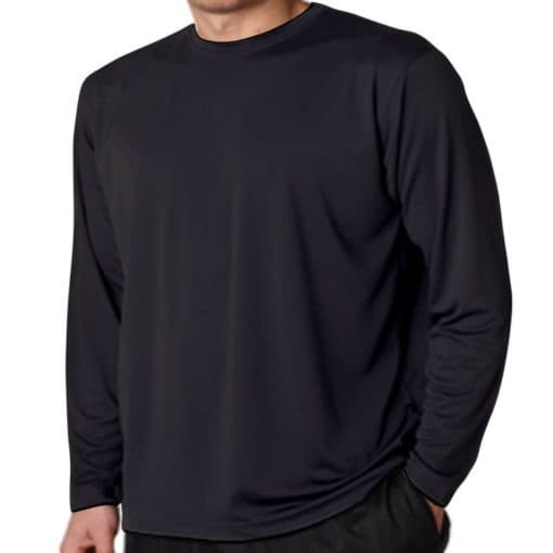 Camiseta Manga Comprida Masculina Preta 100% Algodão Premium OFERTA