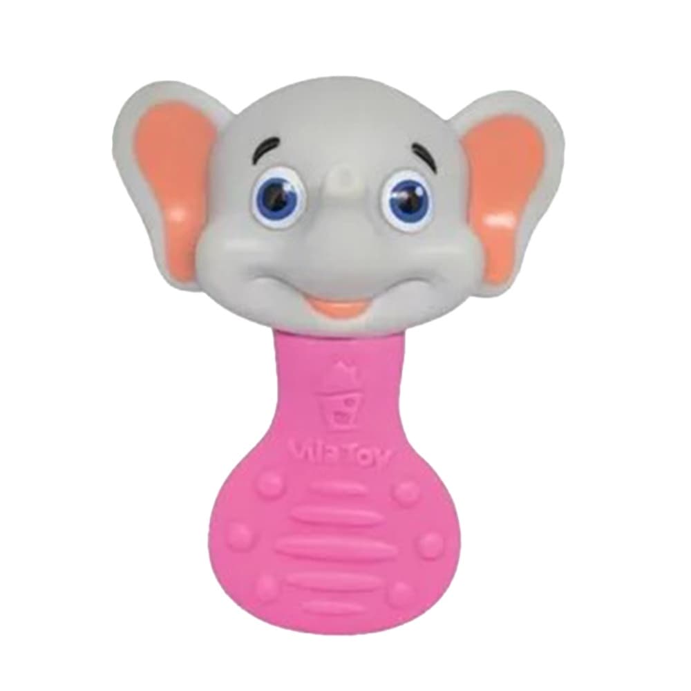 Mordedores Chocalhos Animais Bebê Infantil de Elefante Rosa