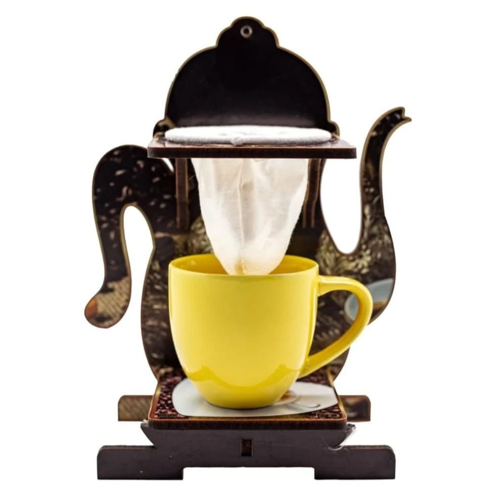 Mini Coador De Café Chá Individual Com Xícara Em Porcelana