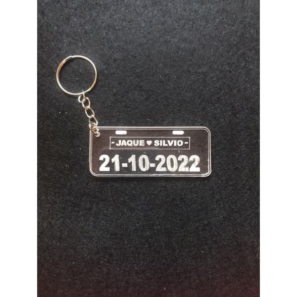 kit 10 Chaveiro Personalizado Acrílico - Placa Carro