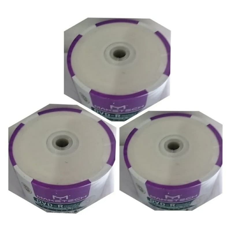 100 Dvd-r Printable  Maketech 16x 4.7gb 120minutos