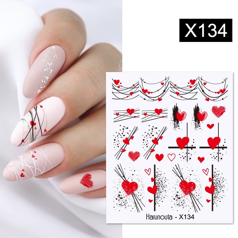 Harunouta Unhas Decalques Adesivos Preto Glitter Linha Francesa Água Brilhante Branco Oblíqua Tira