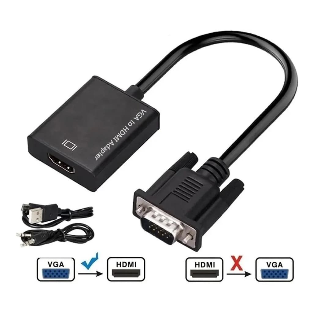 Cabo Conversor Vga Para Hdmi Com Áudio