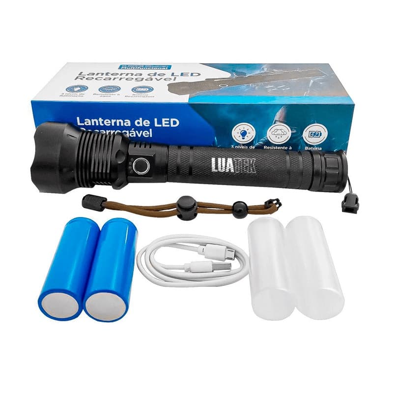 Lanterna Tática Led T9 Original Recarregável Potente 500M