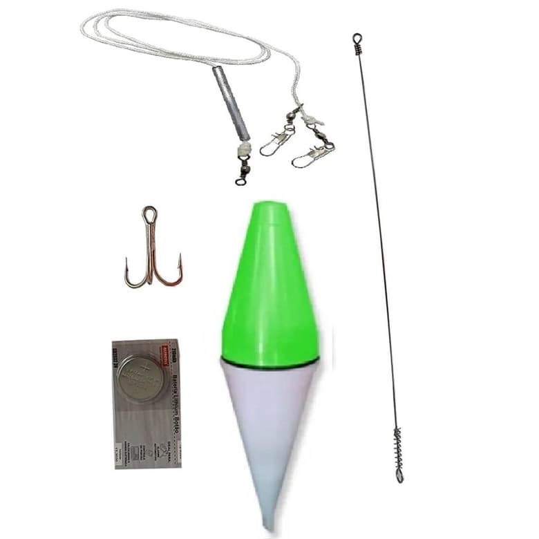 Kit Completo Boia Luminosa C/ Led Pesca De  Espada Verde