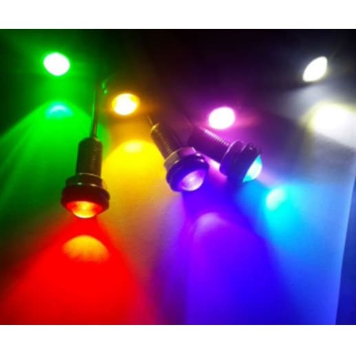 kit Strobo 4 leds olho de aguia 18mm  + central com controle estrobo automotivo 12v