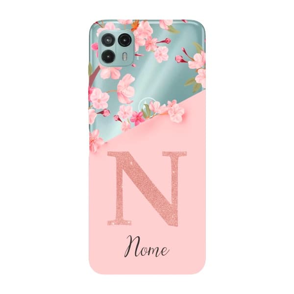 Capinha para Moto G50 5G Anti Impacto Personalizada - Delicate Flowers com nome e fundo transparente