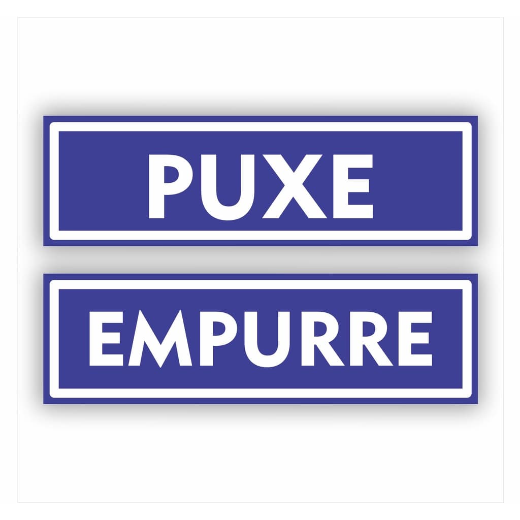 Adesivo Puxe Empurre Para Porta De Vidro 20X06Cm - Azul