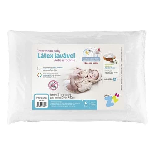 Travesseiro Látex Lavável Antissufocante - Fibrasca