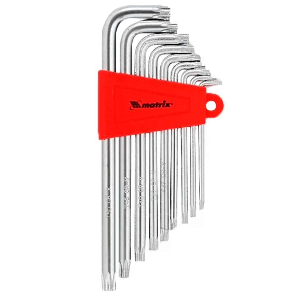 Jogo de Chaves Torx Hexagonais Longas T10-T50 c/ 9 Peças, CRV, Acabamento Acetinado