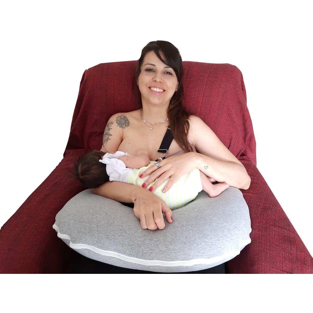 Almofada Amamentação CINZA MOLETOM - Promoção! BEM FIRME + SUPER BEM ACABADA + PRÁTICA PARA LAVAR!