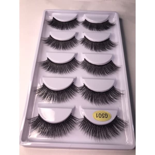 Cílios postiços para maquiagem G501 volumosos efeito natural / Mink