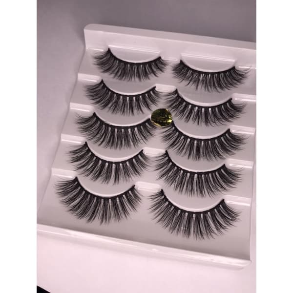 cílios Postiços 5 pares 3D 102 / natural / Mink maquiagem Natural