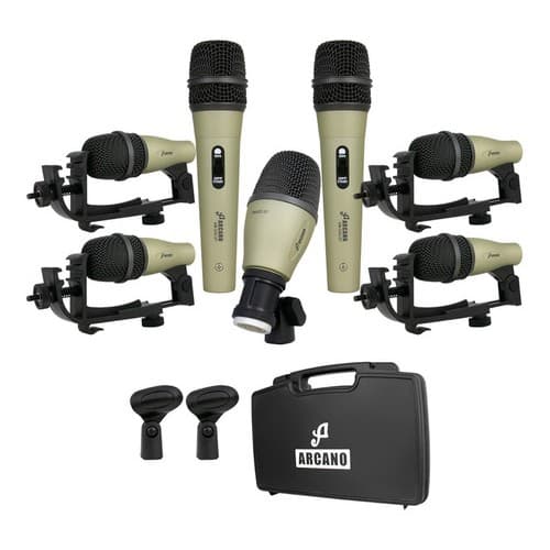 Kit de microfones dinâmicos para bateria Arcano AM-GOLD7