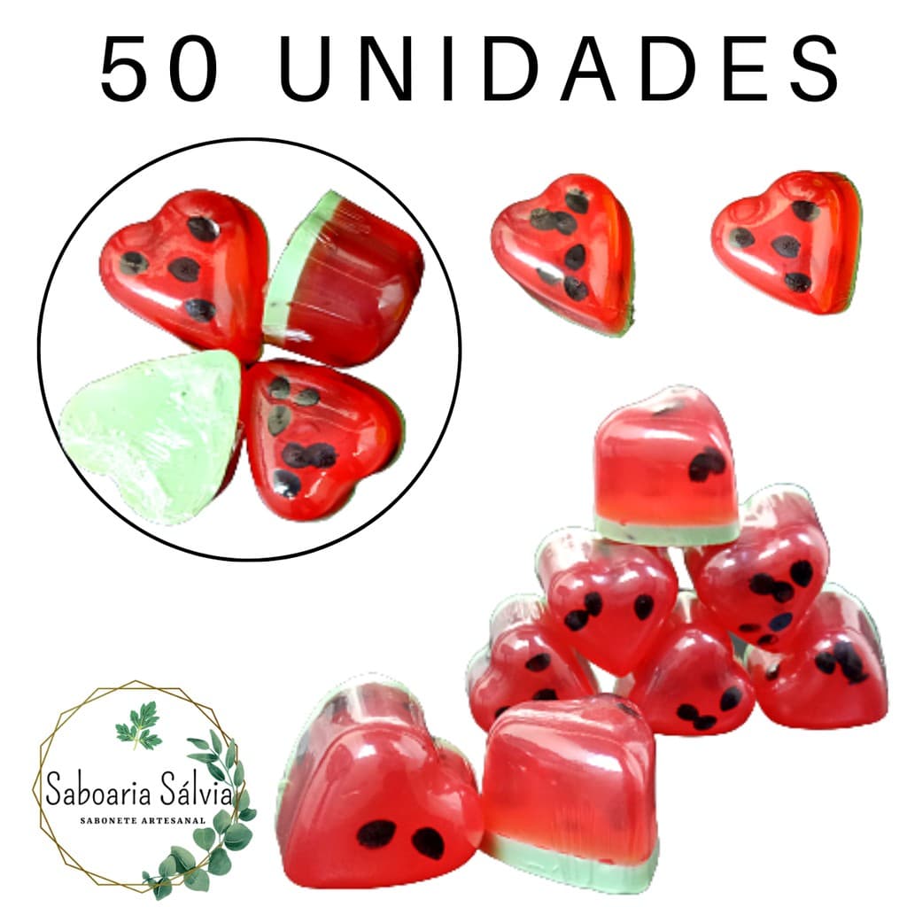 Sabonetes Artesanais Melancia - Revendas, Lembrancinhas e Festas -  15, 25 e 50 unidades.