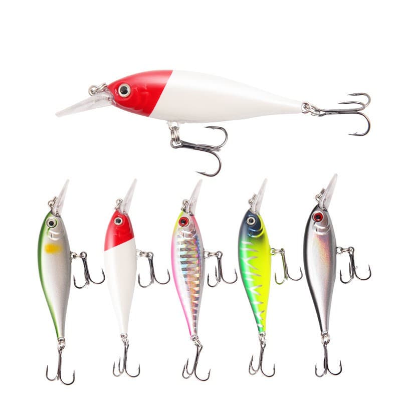 Vansiny Novo Isca Isca 7.5 cm / 6g Submergado Língua Longa Minnow Isca Biônico Falsa Isca Isca Dura Isca Artificial Artes De Pesca Produtos