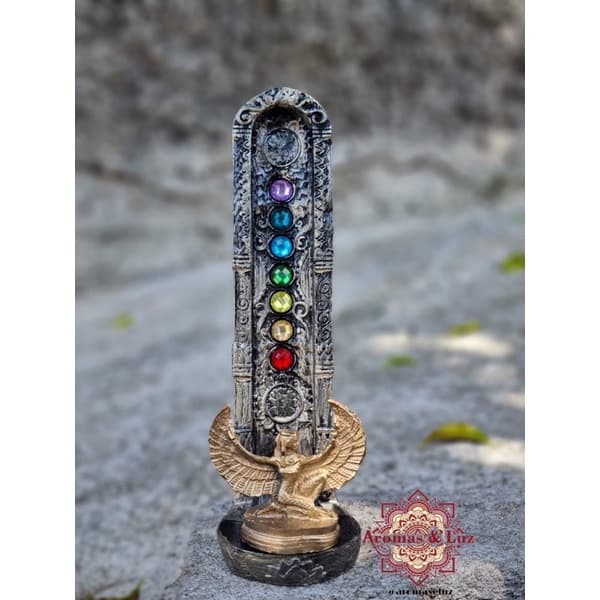 Incensário 07 Chakras Ísis - Incenso Palito Decoração Egípcia Deusa ísis