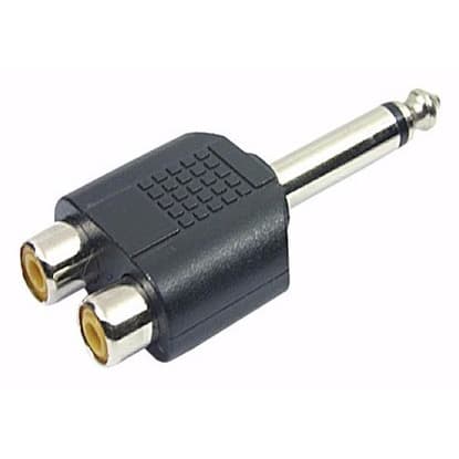 Plug Adaptador 2 RCA fêmea x P10 Mono 1,3 ou 5 Unidades Mxt