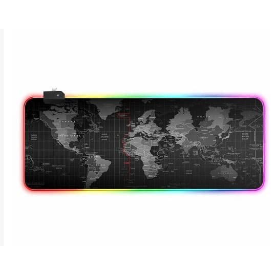 Mouse Pad  Pc Gamer Rgb LED Grande de Borracha 30x80 Mapa Mundi