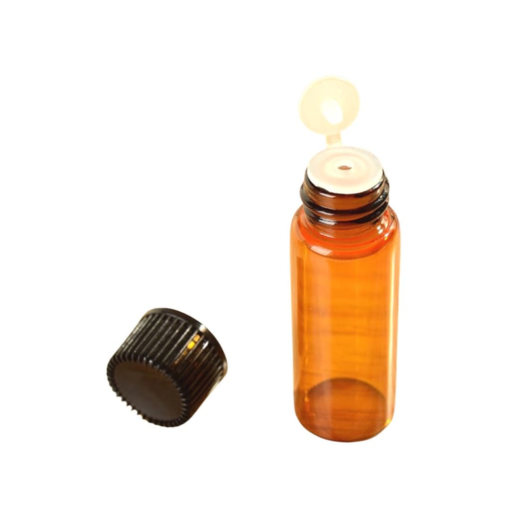 Frasco Vidro Âmbar Gotejador 5ml Tampa Preta - 10 Unidades