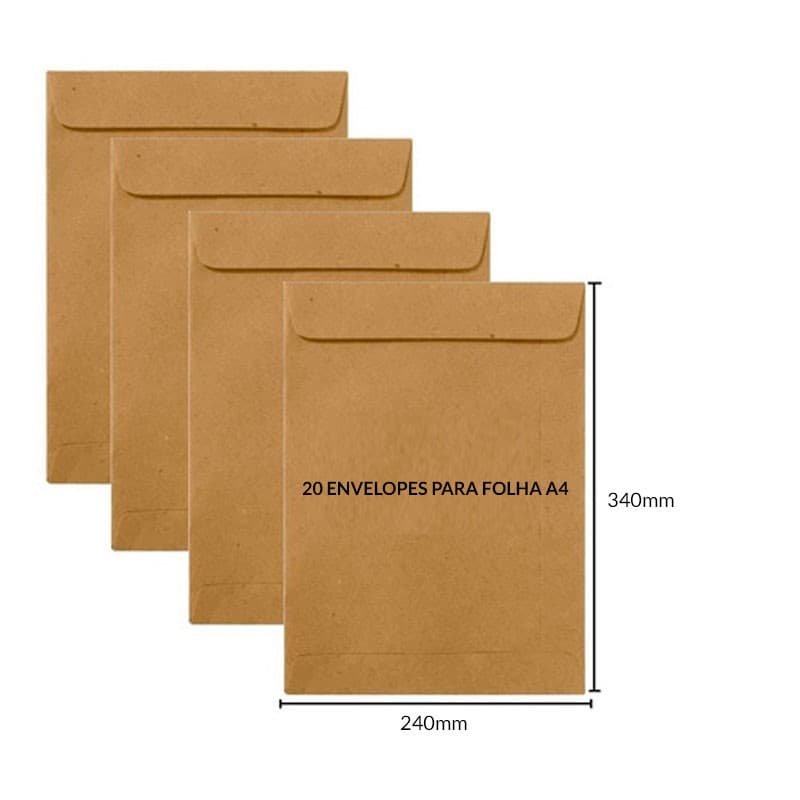 Envelope Saco Kraft A4 240X340mm 20 unidades