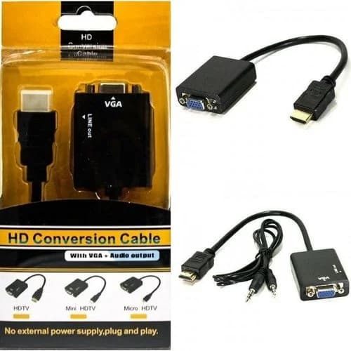 Cabo Adaptador Conversor HDMI Para VGA melhor qualidade de imagem para seu monitor antigo