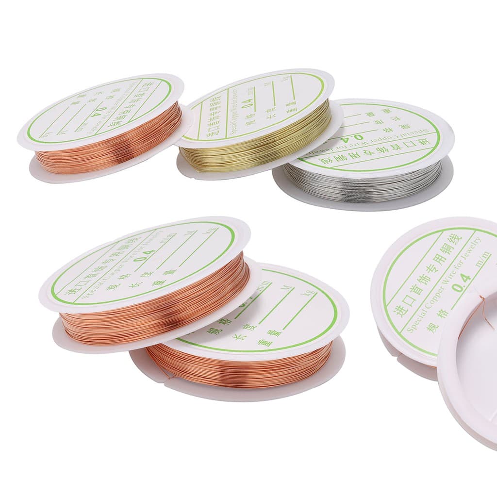 1 Rolo Resistente Fio De Cobre Liga De Ouro Dia 0.2 0.3 0.4 0.5 0.6 0.7 0.8 1mm Metal Corda Para DIY Fazer Jóias Contas