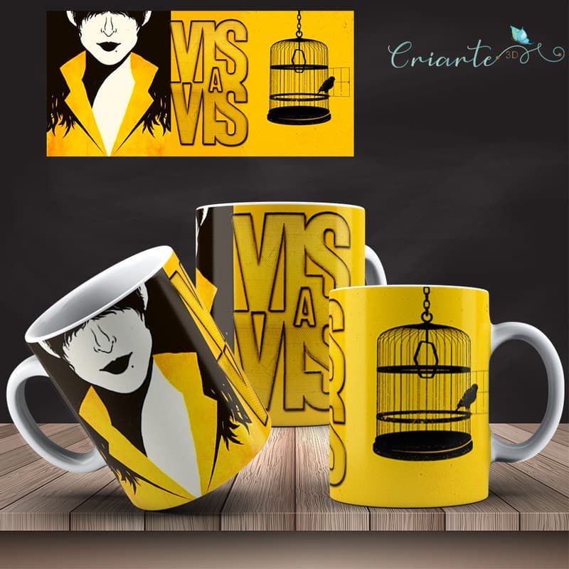 Caneca Porcelana Coleção Vis a Vis #01