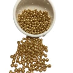 Perola Inteira Abs com furo 6 mm - Cor MOSTARDA - 500 gramas pacote MENOR PREÇO